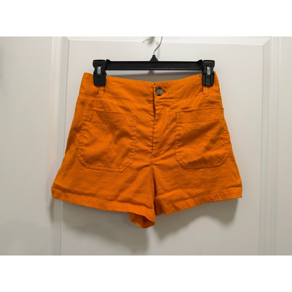 Maeve by Anthropologie The Colette Orange Utility Patch Pocket Shorts Size 26